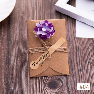 CFSTORE Vintage Kraft Paper Greeting Card DIY Handmade Flower Wish Card Thank You Card Blessing Card Party Invitation Card A6P4 #7