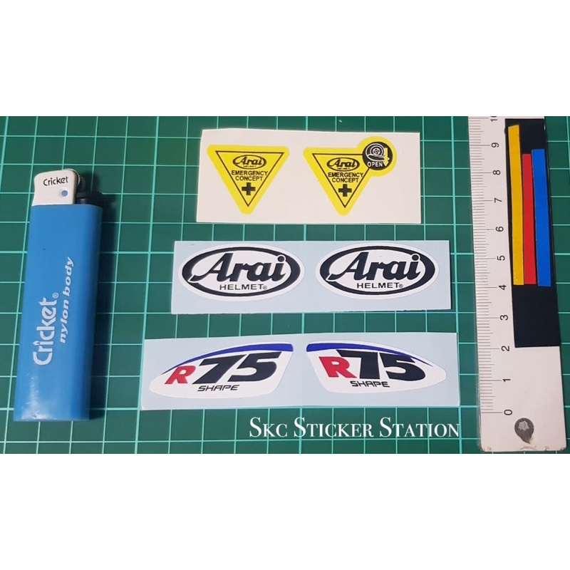 Arai's Helmet Visor Sticker R75 (set) Sticker Visor Printing copyori