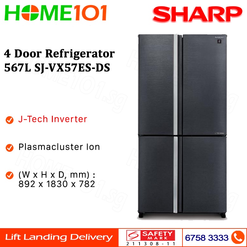 Sharp 4 Door Refrigerator 567L SJVX57ESDS Shopee Singapore