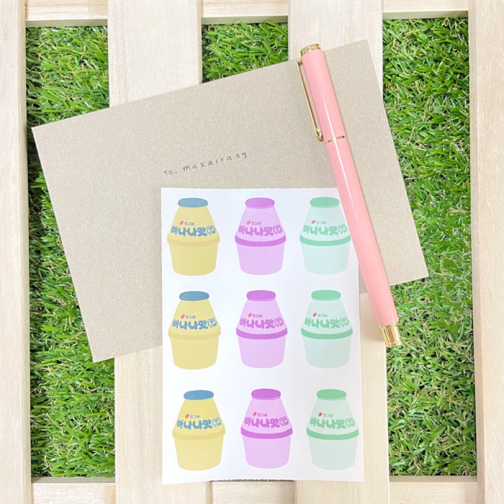 uncut korea banana milk stickers for bullet journal and planner bujo stickers cute stickers journal stickers pla shopee singapore