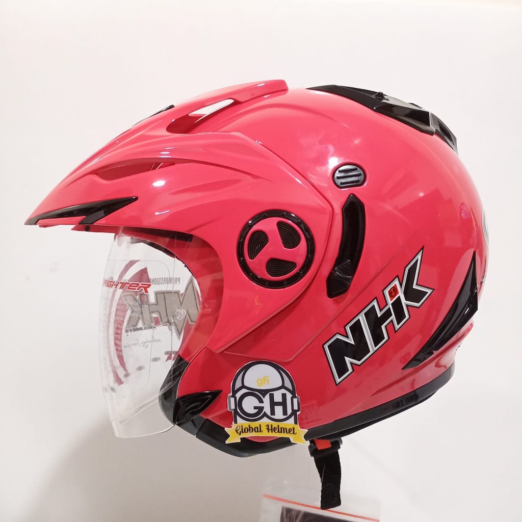 Nhk Halfface Helmet Nhk Aviator Solid Pink Magenta Helmet Nhk