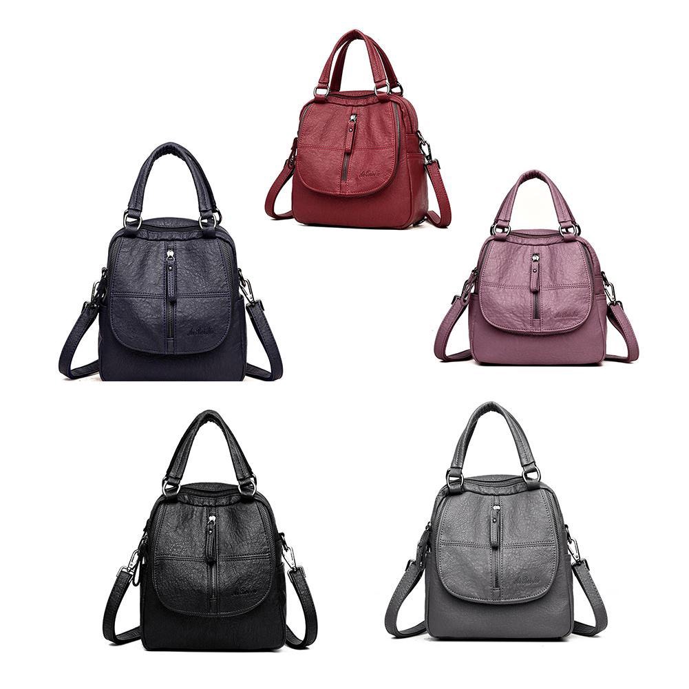 fashion leather multipurpose backpack shoulder handbag