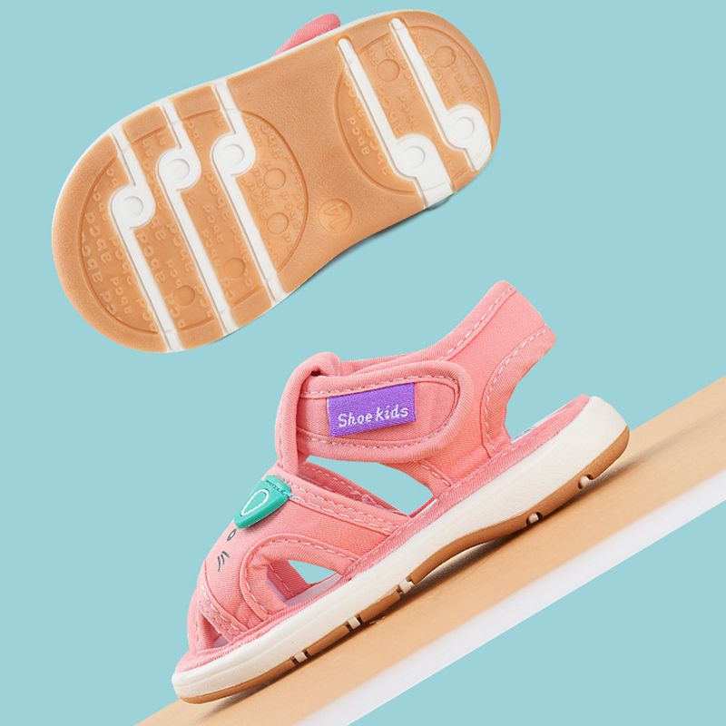 Newborn Baby Pre-walker Shoe Kids Girls Cute Cat Soft Cloth Sandals with Sounds 0-3Yrs Boy Casual Sandals Squeaking Shoes