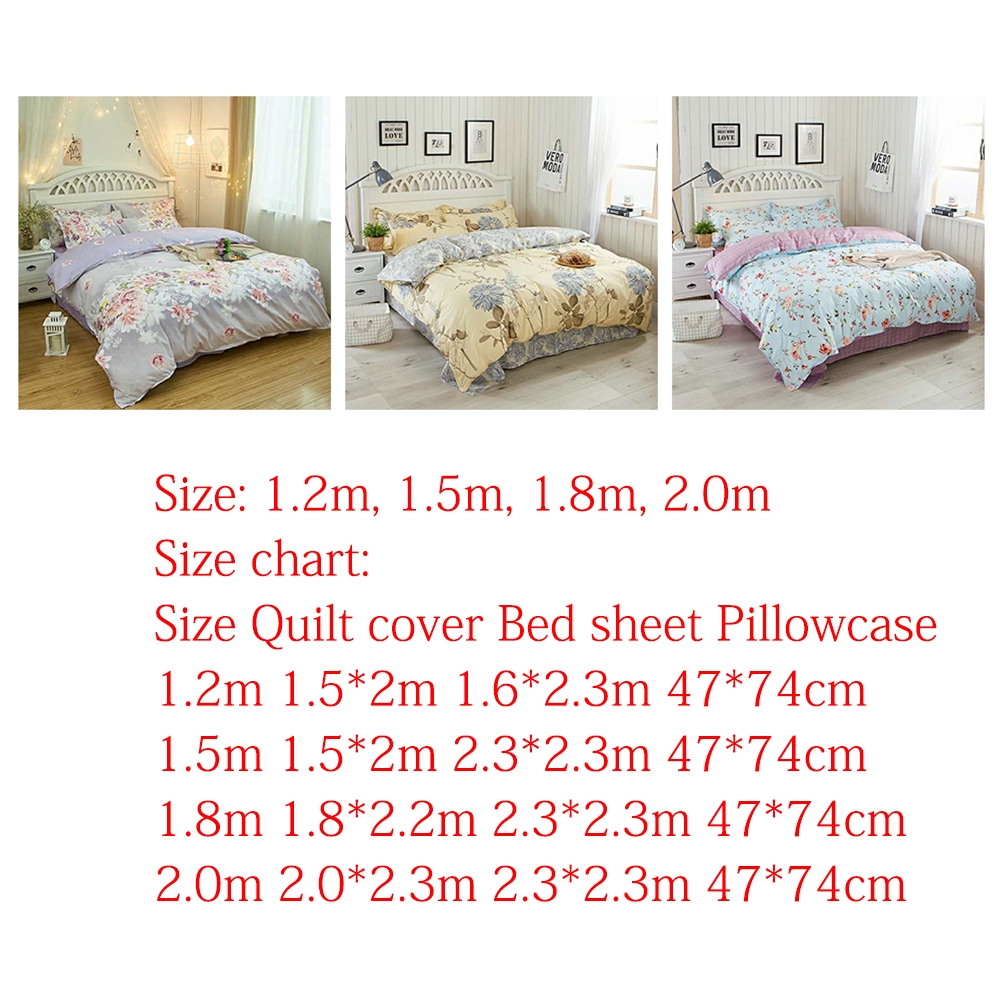 Bedding Set Bedroom Pastoral Bed Sheet Floral Home Textile Quit