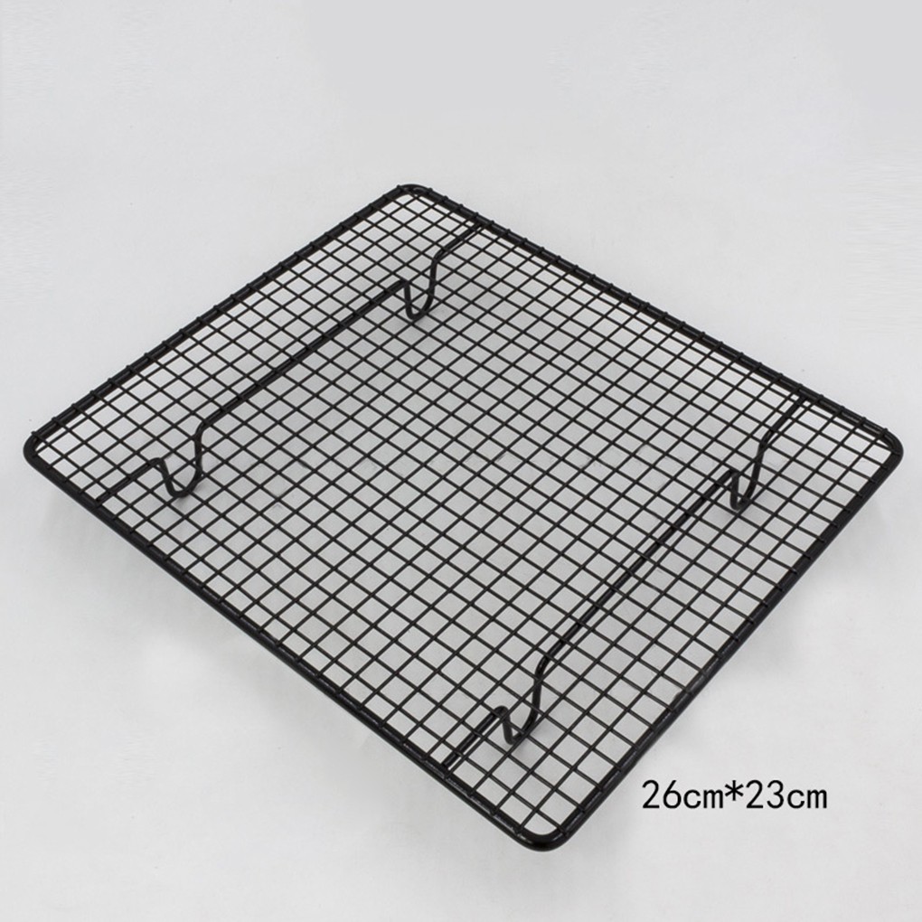Carbon Steel Wire Grid Cool Rack BBQ Cake Cooling Shelf Nonstick Pie