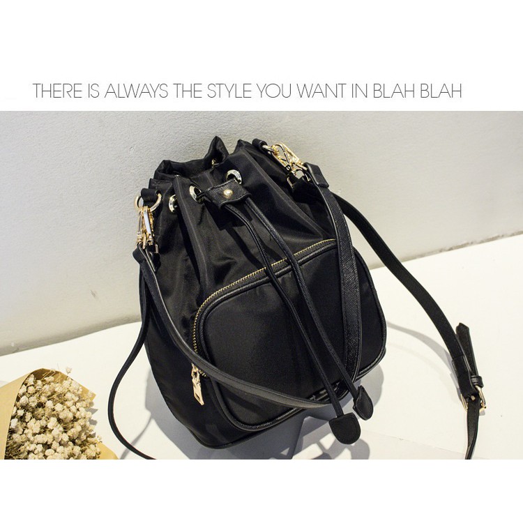 Drawstring Women Beg Bags Oxford Beg Sling Bags Ladies Bucket Shoulder ...