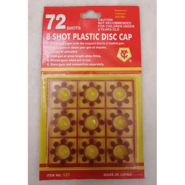 Cap gun 8 shot plastic disc cap 72 