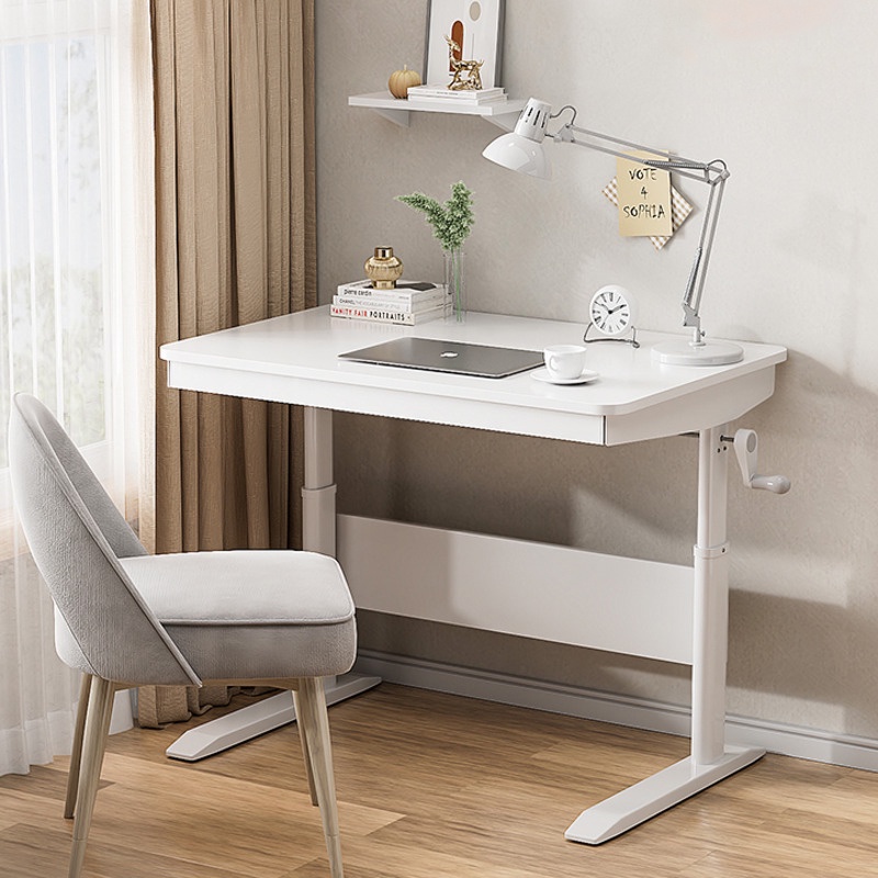 Adjustable Table Ergonomic Standing Table Height Adjustable Study Table  Computer Table Bedroom Solid Wood Study Desk With Drawer | Shopee Singapore