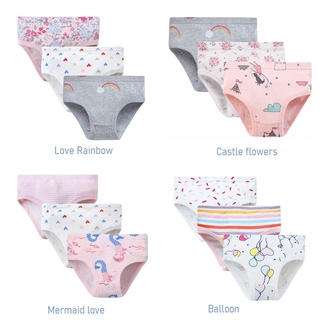 Cute Girl's Toddler & Kids 3 pcs per Pack Mermaid Underwear No fluorescent agent Cotton Soft Panties Baby Panties Kids Briefs