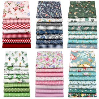 Image of Printed Twill Cotton Patchwork Fabrics for Needlework Sewing Quilting Cloth DIY Handmade Kain Cotton 5-8 pcs/lot 20x25cm