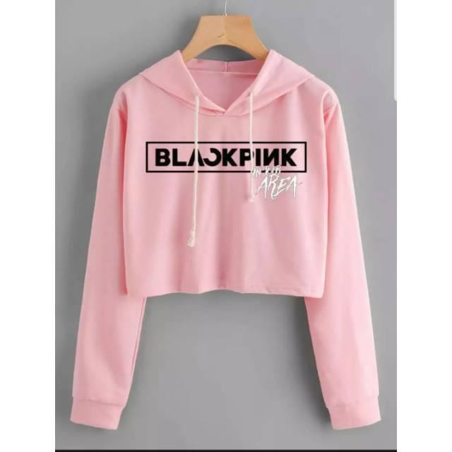 Sweater Crop Blackpink Size M Fit To L 