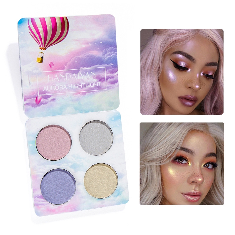 Eyeshadow Highlighter Powder Palette Unicorn 4 Colors Pigment Shimmer Brightener Cosmetic Face Glow Makeup Cream Shopee Singapore