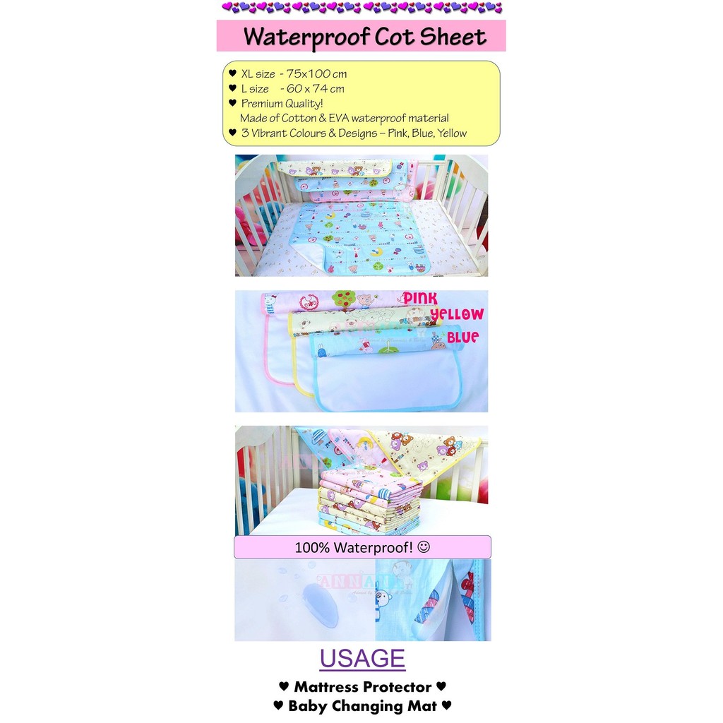 waterproof cot sheet