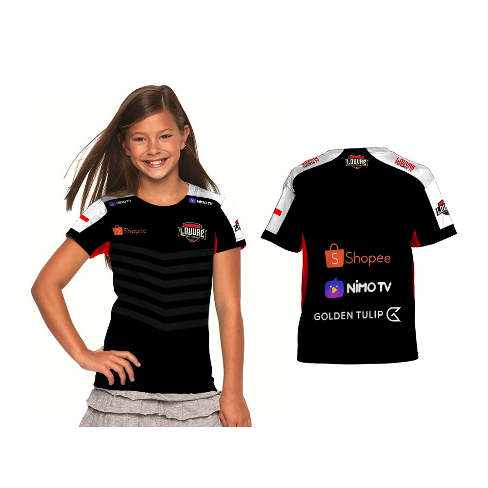 2s5 Louvre Esport Gaming Children S T Shirt Pubg Free Fire Free Name Free Nick Fullprint Custom Shopee Singapore