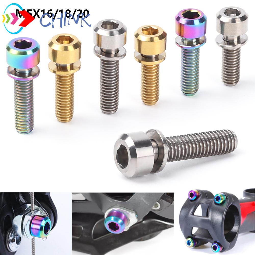 CHINK 16mm/18mm/20mm Fixed Bolt Titanium with Washer Bicycle Stems