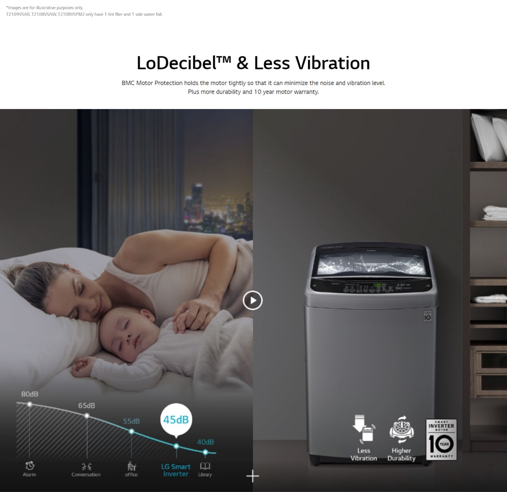 [PreOrder] LG T2108VSPM2 8KG Smart Inverter Top Load Washing Machine