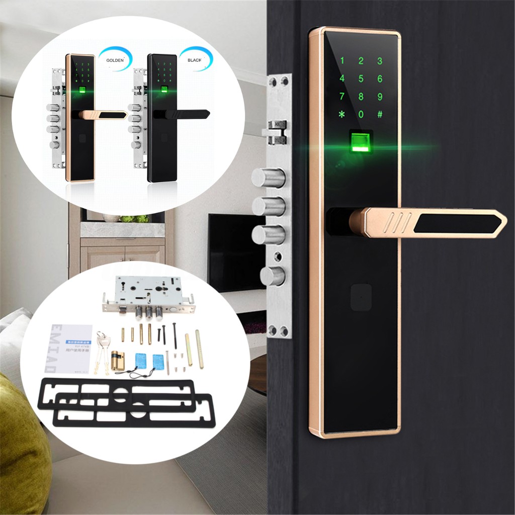 Smart Digital Door Lock Fingerprint Security Passcode 2 Keys Wl