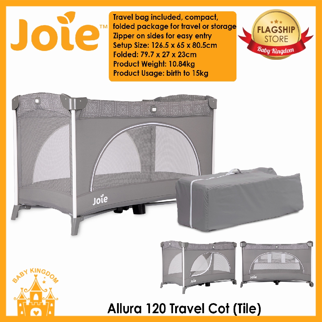 joie allura travel cot mattress size