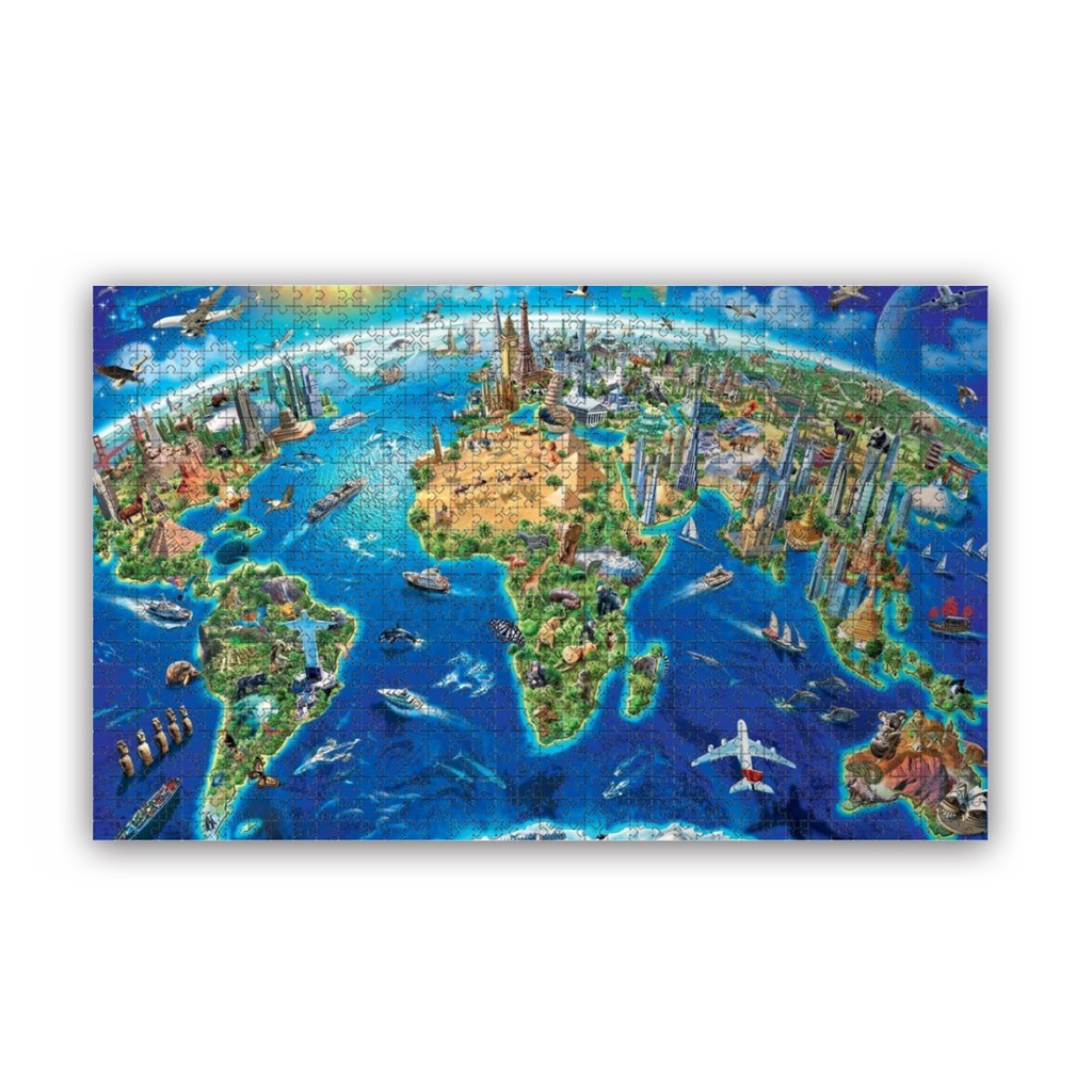 World Map Jigsaw Puzzle 300 500 1000 Pieces Jigsaw Puzzle Leisure Puzzle Toy Educational Toy For Adults And Children Family Games M224 Shopee Singapore