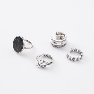 Image of thu nhỏ XiaoboACC 2/3/4/5/7Pcs Korean Fashion Geometric Index Finger Rings Ring Set #6