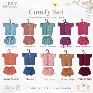 SG 0-12M | Restock! Cheapest! | Libby  Cotton Home Set | Earth   Color Series |  Baby Pyjamas  Newborn Clothes | Kids #4