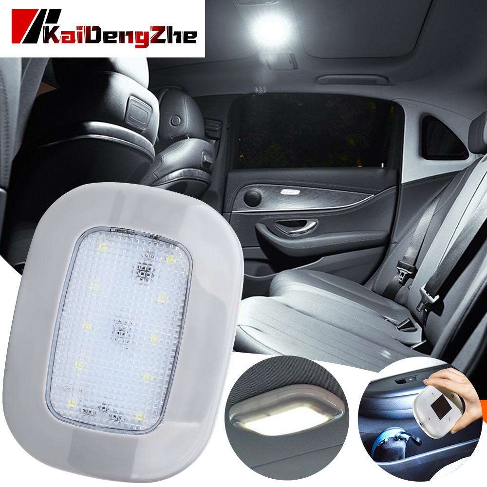 1 Bộ 10 Đèn LED Mái Vòm Ô Tô Đèn Trần Nam Châm Loại Nút Đèn Ngủ Đèn Đọc Sách Trong Nhà Vòm Sạc USB Màu Trắng Sáng Cho RV Người Cắm Trại