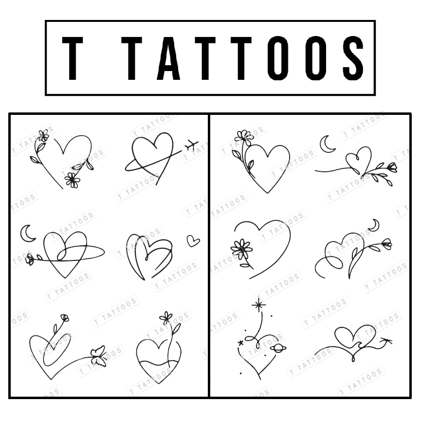 [MAGIC] Temporary Tattoo Heart Series ( waterproof semi permanent