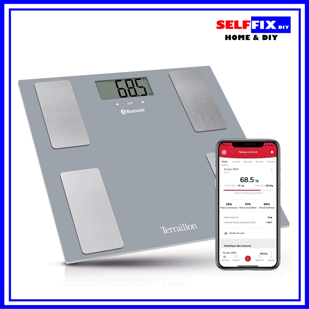 Terraillon Smart Connect Bluetooth Body Scales for up to 8 Users Large