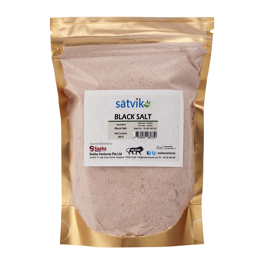 Satvik Black Salt Powder Kala Namak Indian Black Salt Powder 200gm Shopee Singapore