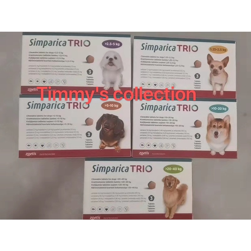 Simparica TRIO for dogs 3 tablets (5 size available) | Shopee Singapore