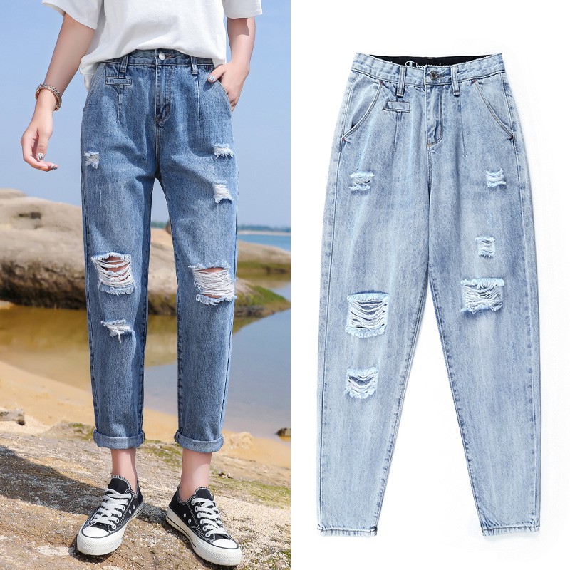 Spring Hope Ripped Boyfriend Jeans For Women Fashion Loose Vintage High Waist Jeans Plus Size Jeans Pantalones Mujer Vaqueros Shopee Singapore