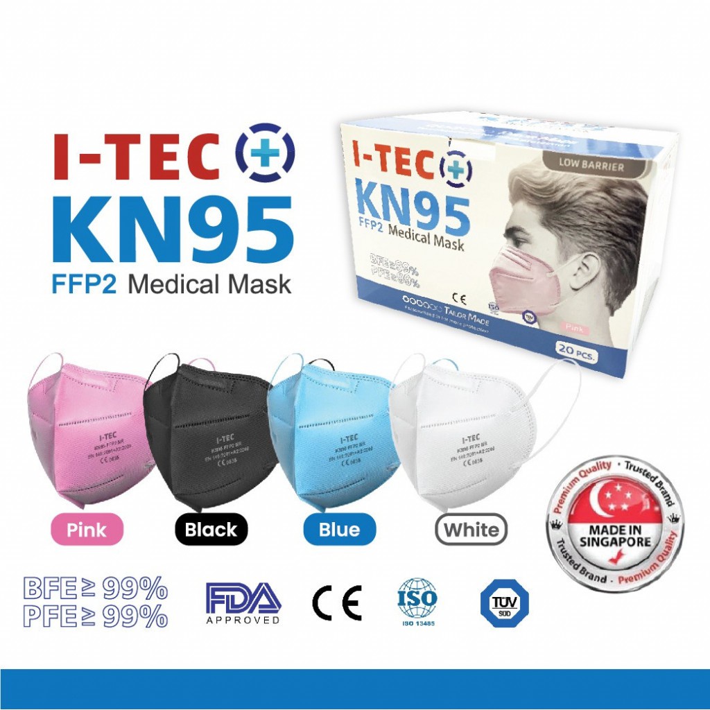 I Tec Singapore Kn95 Madical Mask Ffp 2 Bfe Pfe 99 20pcs Box Shopee Singapore