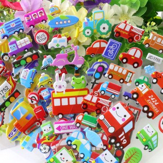 10 sheet Transport Car Bus Party Puffy Sticker Sheets Party Bag Filler Gift