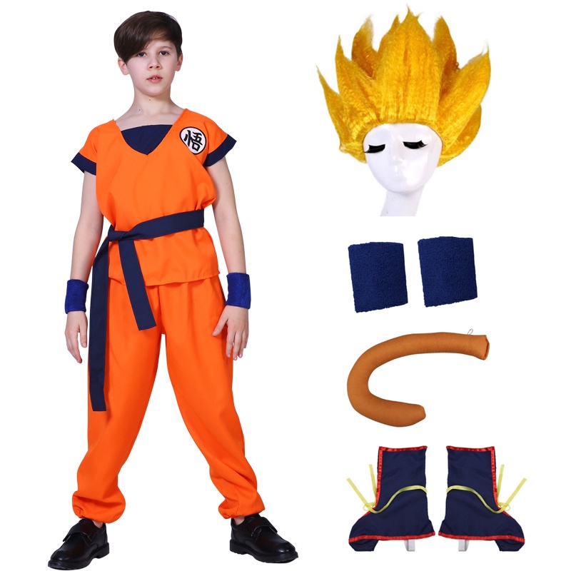 Dragon Ball Z Suits Son Goku Cosplay Costumes New Year's Day Carnival Party  Anime Costume For Adult Kids Boys Girls Top/Pant/Belt/Tail/wrister/Wig  Child's birthday present | Shopee Singapore