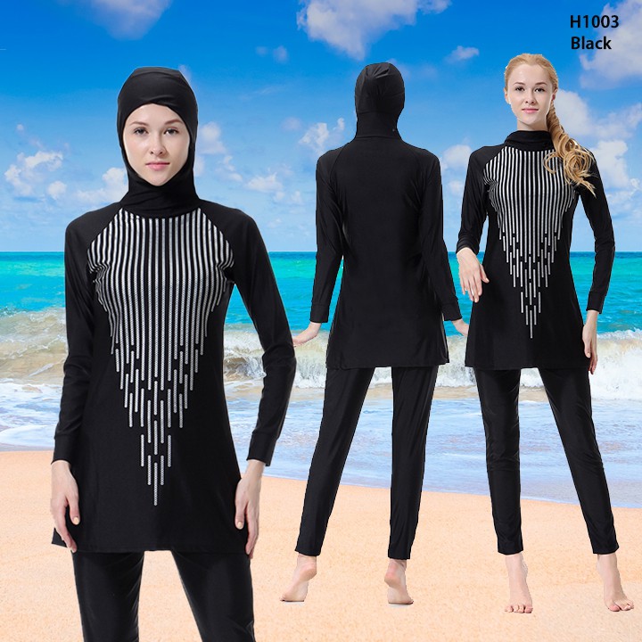 Baju Renang Muslimah Swimsuit Swimwear High Quality H1003 Ready Stock Di Jb Shopee Singapore