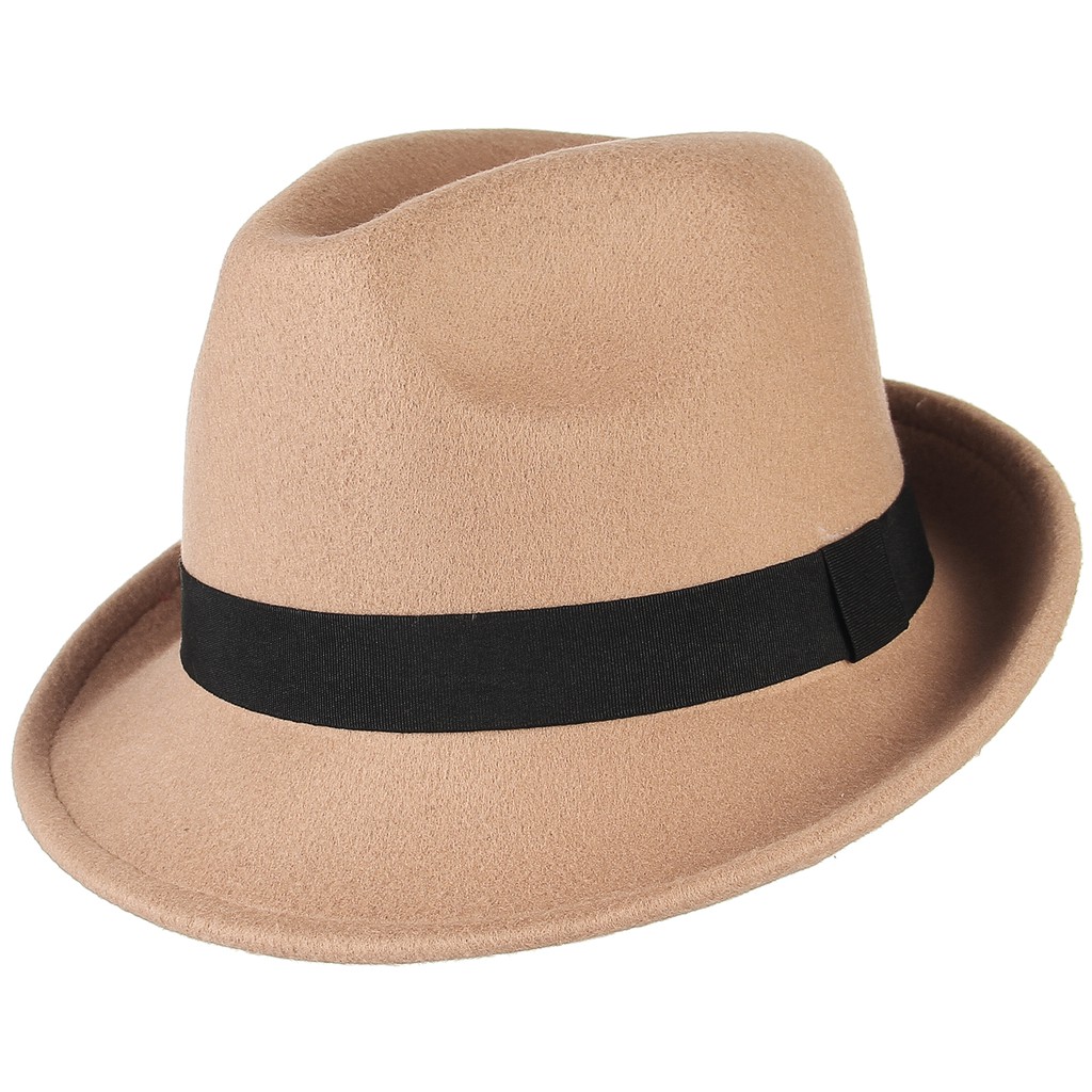 Tomppy Fedora Hats for Men Women Vintage Short Brim Havana Jazz UV Protection Floppy Straw Sun Hat Trilby Gangster Cap 
