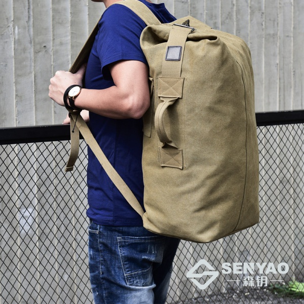 Outdoor Canvas Military Hiking Backpack Sports Rucksack Travel Duffel Bag 