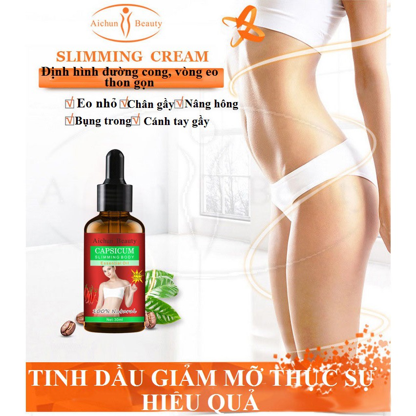 Tinh Dầu ớt tan mỡ bụng Sau 7 Ngày 30ml Aichun Beauty