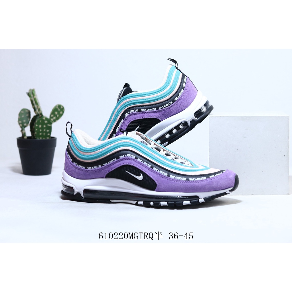 blue purple and white air max 97