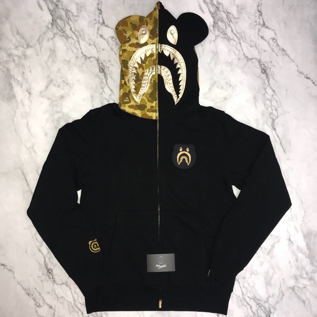 bape shark hoodie zipper