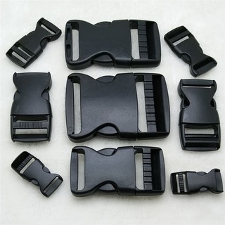 10Pcs 10/15/20/25mm Width Plastic Safety Quick Release Buckles Black For Bag