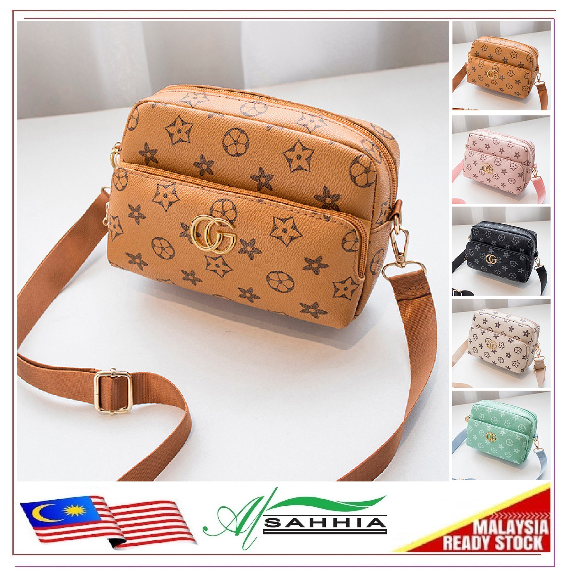5p2 Al Sahhia Star Floral Sling Tote Bag Shoulder Handbag Beg Tangan Wanita Shopee Singapore