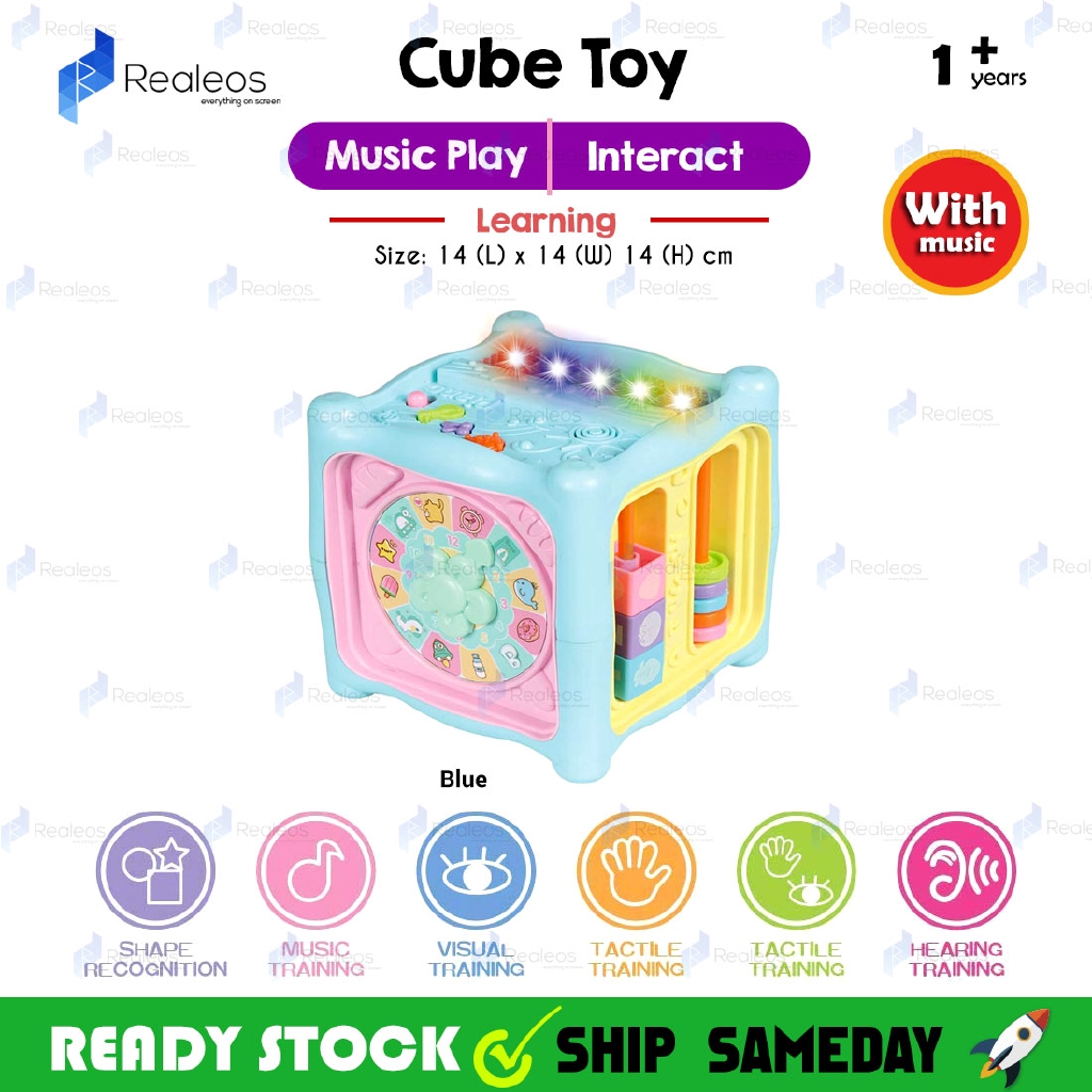 Realeos Baby Newborn Activity Cube Toys Musical Early Learning Piano Ra37 Shopee Singapore