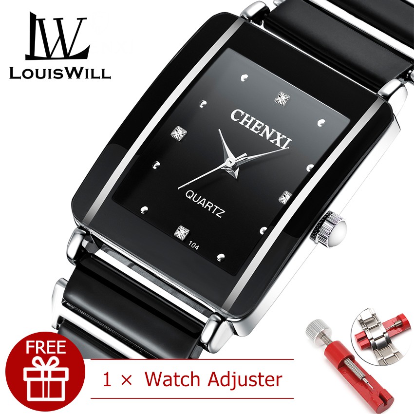 Louiswill Fashion Women Watch Square Women S Quartz Watch With Diamond Ladies Wristwatches Ceramic Strap Classic Quartz Clock High Quality Watches For Female Shopee Singapore