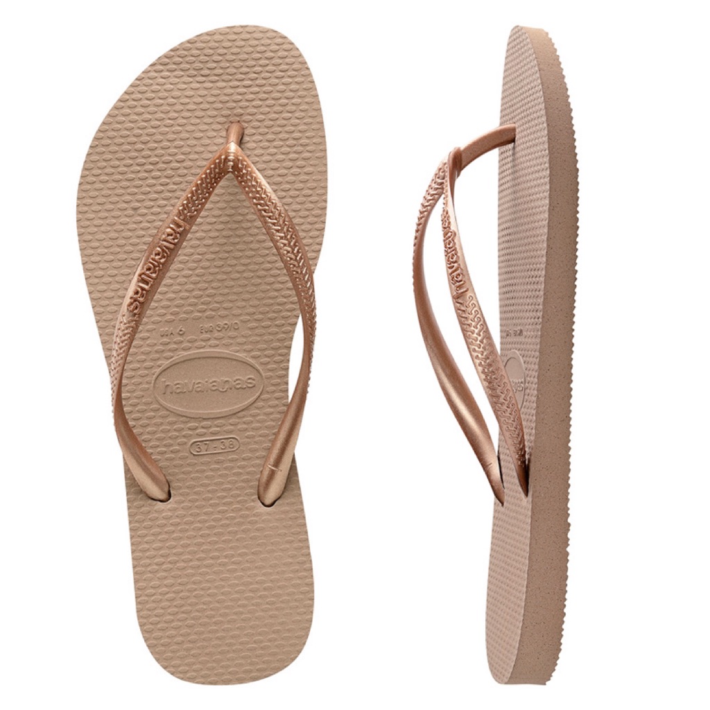 havaianas slippers rose gold