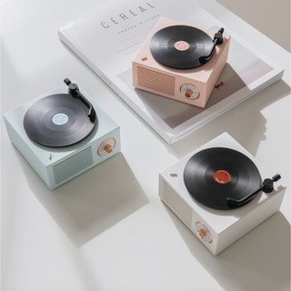 Retro Atom Vinyl Record Player Bluetooth Speaker Audio Desktop Wireless Multi-function Mini Portable Speaker Creative Birthday Gift Valentine's Day present