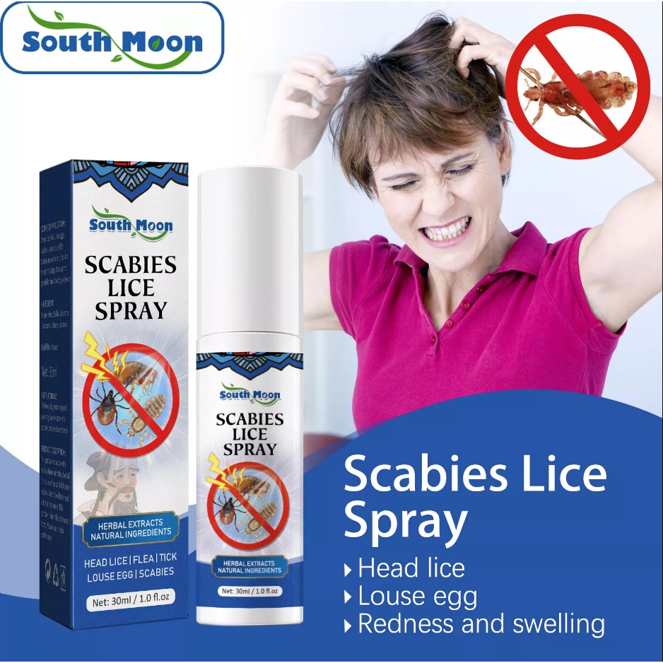 South Moon 30ml Head Scabies Lice Removal Spray Anti-itch Anti-pruritus ...