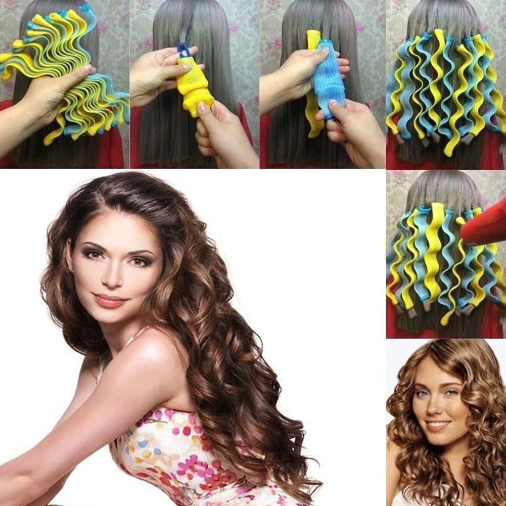 12pcs Magic Hair Curlers Curl Formers Spiral Ringlets Leverage