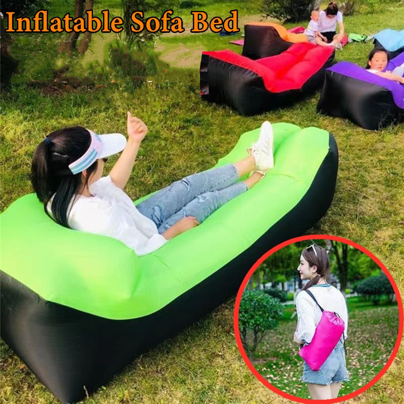 Costway Outdoor Lazy Inflatable Couch Air Sleeping Sofa Lounger Bag Camping Bed Portable