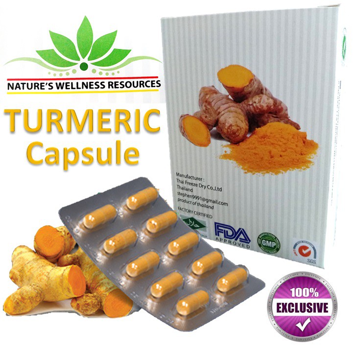 100 Authentic Turmeric 60 Capsules Product of Thailand EXCLUSIVE